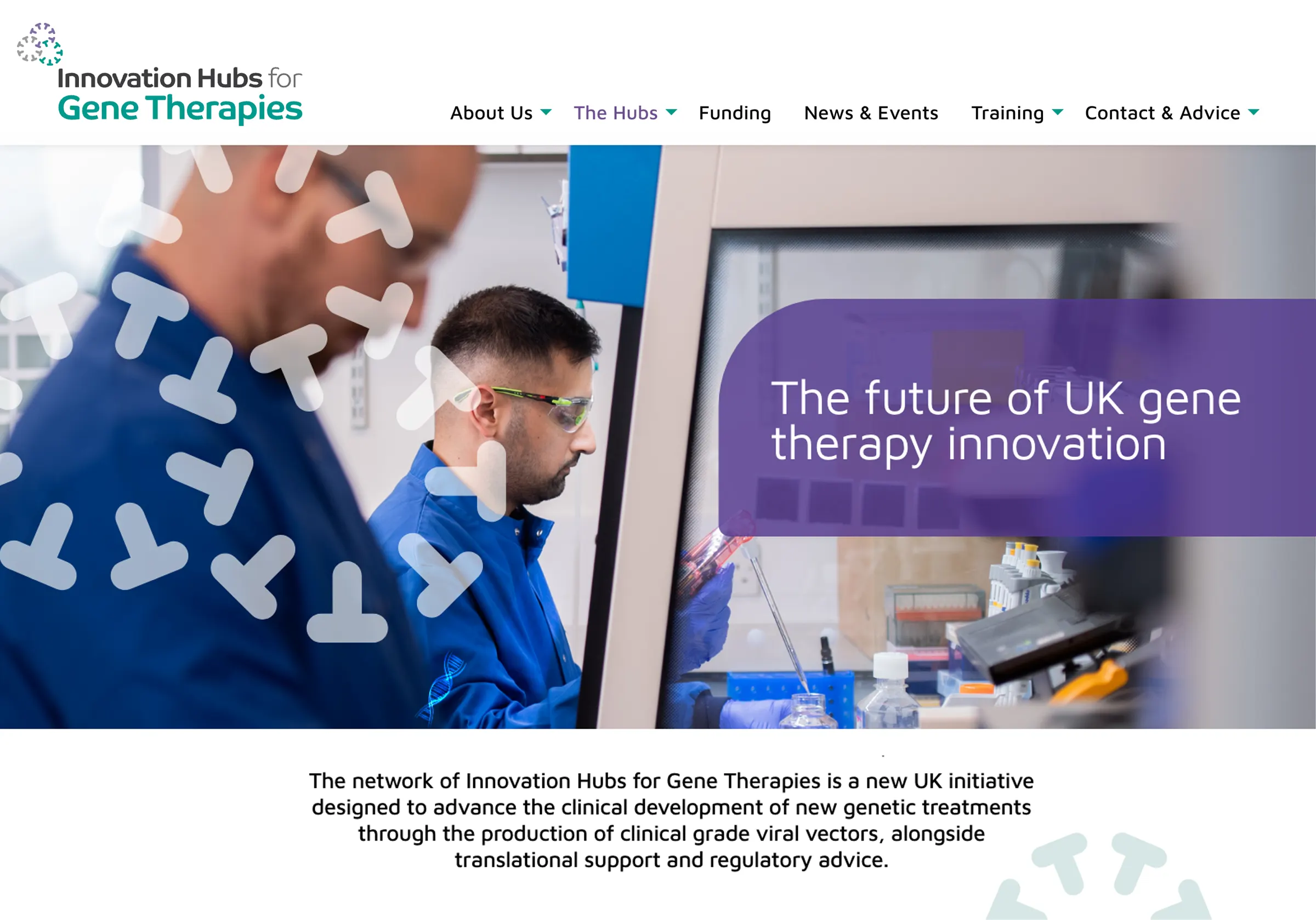 Innovation Hubs for Gene Therapies - Website Home Page