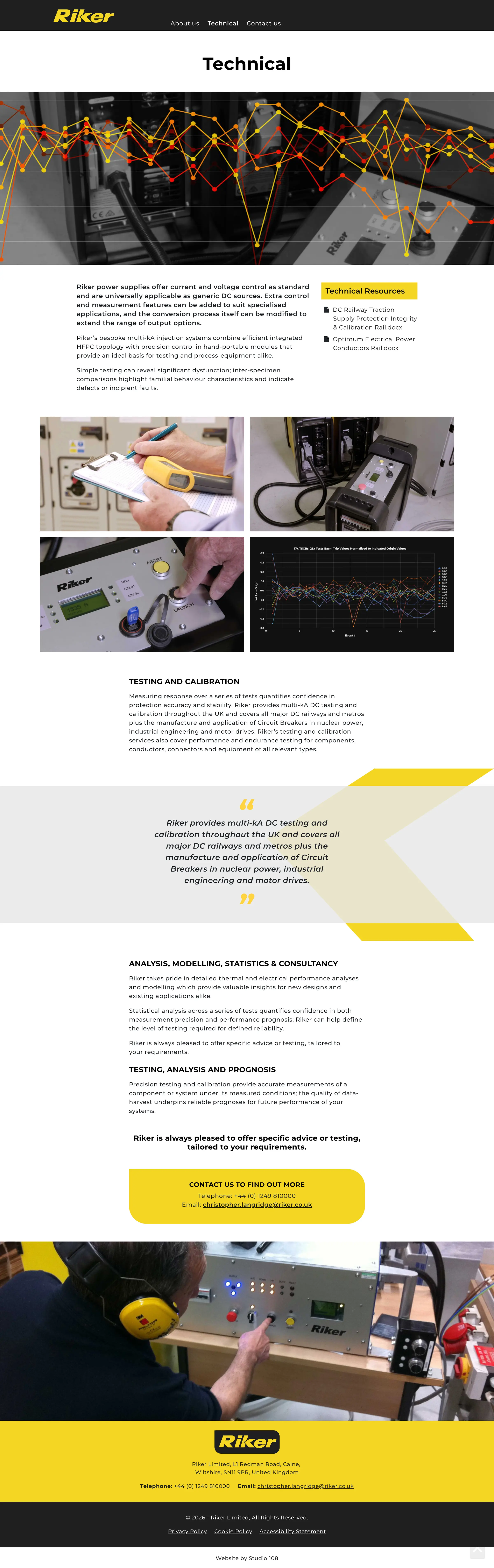 Riker website - Technical information web page