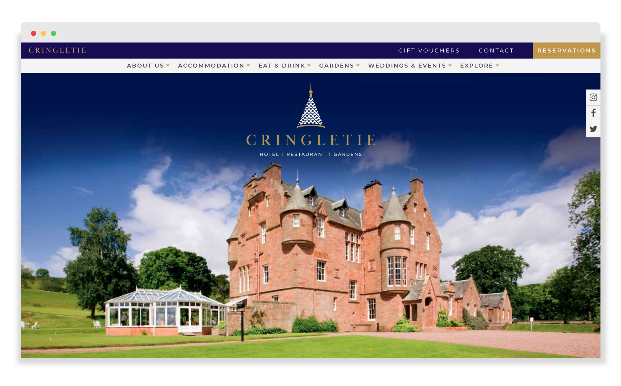 Cringletie Website Design & Development - Home Page