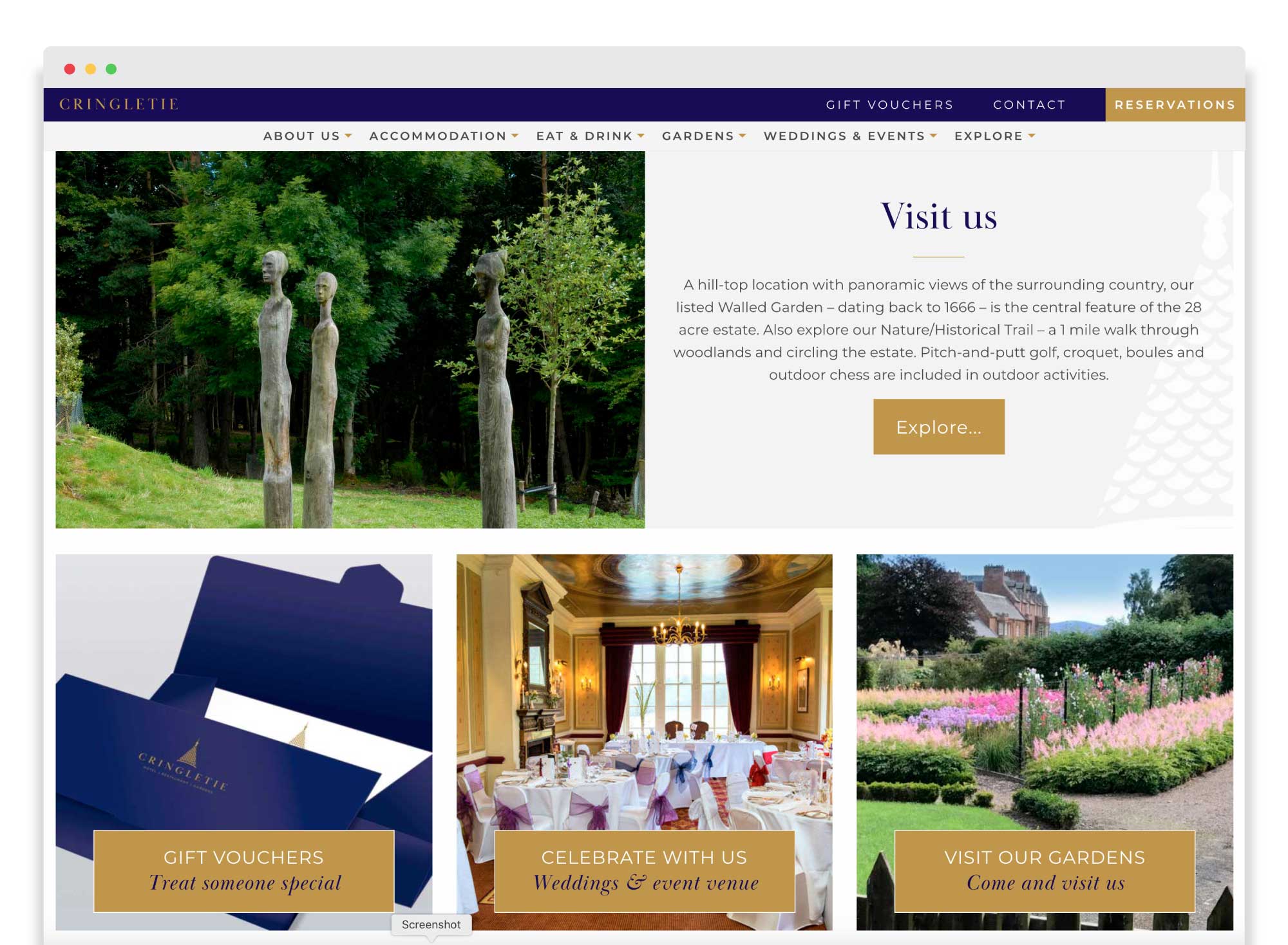Cringletie Website Design & Development - Home Page 3