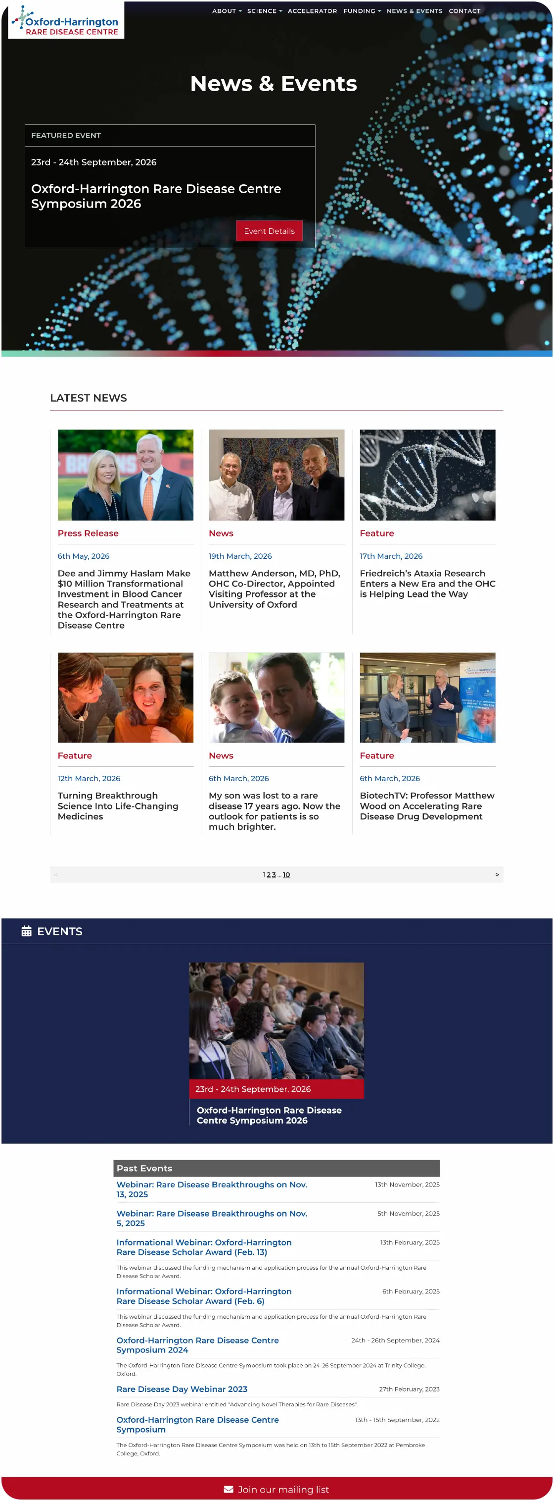Oxford Harrington Rare Disease Centre - News and Events Web Page