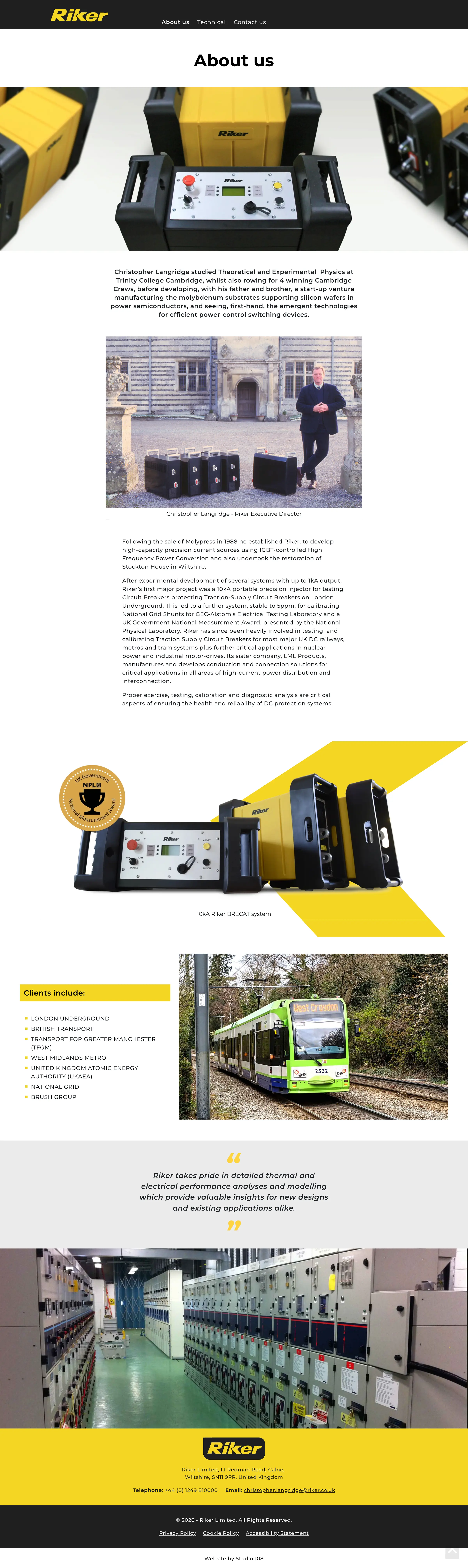 Riker website - About us page
