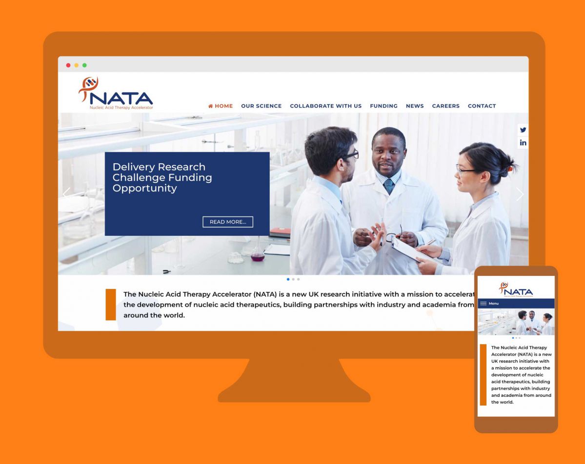 NATA website home page displayed on a desktop computer & mobile phone